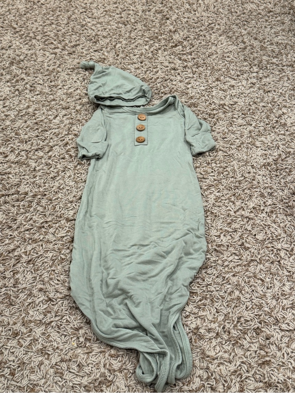 Caden Lane Sage Green Knotted Sleep Sack with Button Detail